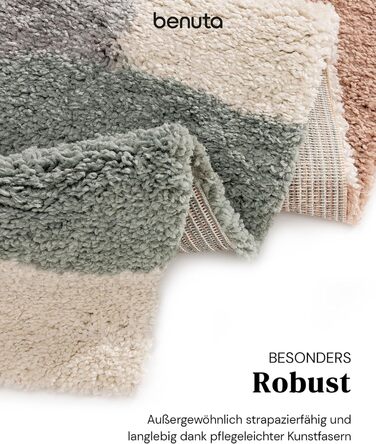 benuta Listening Kids Rug Gobi - Acrylic Fiber - Rectangular & in Style: Geometric, Hygge & Cozy, Scandi Living - Easy to Care For for Living Room Bedroom, Multicolor, 120x170 cm 120 x 170 cm (Rectangular) Multicolor