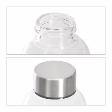 Relaxdays Glass Water Bottle with Cover