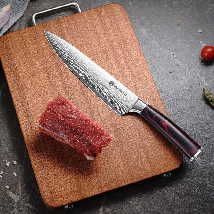 Японський ніж Nakiri 18 см, професійний кухонний ніж для м'яса та овочів, нержавіюча сталь, ручка Pakkaholz