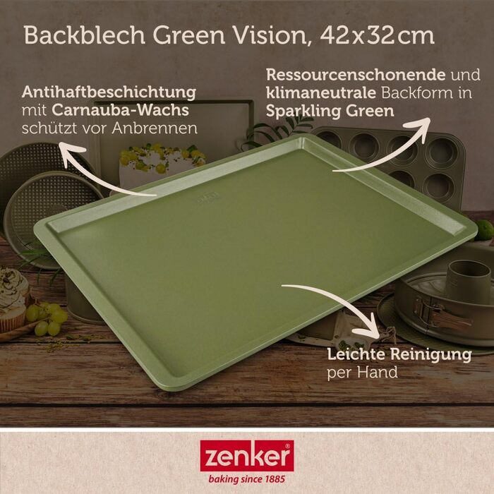 Форма для випічки Zenker Green Vision Ø 20 см з високим бортиком – сталева, з антипригарним покриттям