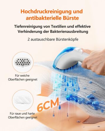 UWANT Теперішній пилосос для килимів, для диванів, килимів, м'яких меблів, мокрий/сухий пилосос з сильною потужністю всмоктування 12000Pa, 70dB (B200-білий-з щіткою для прасування)