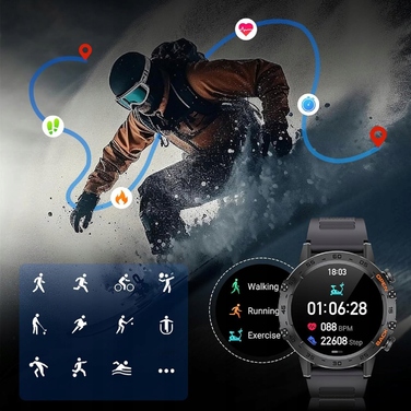 Чоловічий смарт-годинник JG Smart Hammer Black, чорний