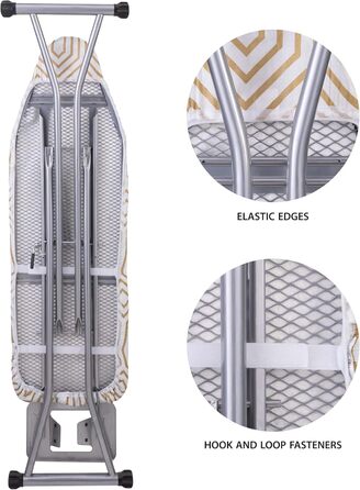 Покриття та підкладка для прасувальної дошки, стійке до нагрівання, еластичне, золотого кольору, бавовна