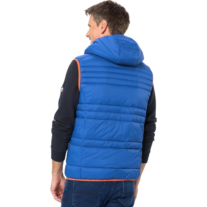 Чоловіча степкова жилетка NORDCAP, легка outdoor жилетка, тепла та вітронепроникна, спортивний гільє з капюшоном та кишенями на блискавці, розмір M-3 (L, Синій)