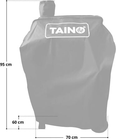 Гриль-вагон TAINO HERO Set Smoker, комбінований: вугілля, газ, з кришкою та чохлом