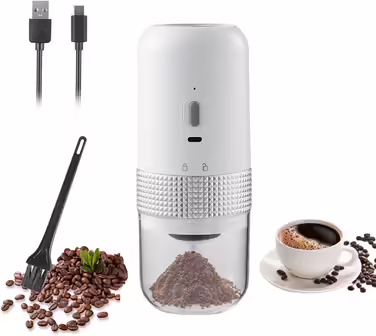 Nicoone Electric Coffee Grinder, Portable Cordless Coffee Grinder with Ceramic Burr Grinder for Espresso, Pour Over, and French Press