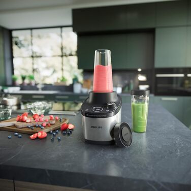 Philips Blender 7000 Series - 1500 Watt, 2 Liter, ProBlend Ultra Technology, Quick Select Programs, HomeID Recipes, Quick Clean Function, 2 Tritan Cups (HR3760/10)