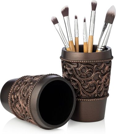 Набір аксесуарів для ванної кімнати Essentra Home, бронза (4 шт): тримач для зубних щіток, дозатор для лосьйону, склянка, мильниця