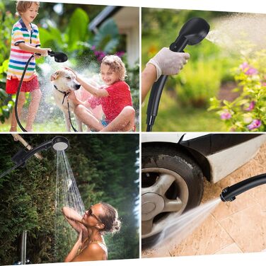 Портативна кемпінгова душ з акумулятором 6000mAh, з насосом та індикатором температури, набір для кемпінгу, відпочинку на природі, миття авто, пляжу, подорожей, для тварин, білий