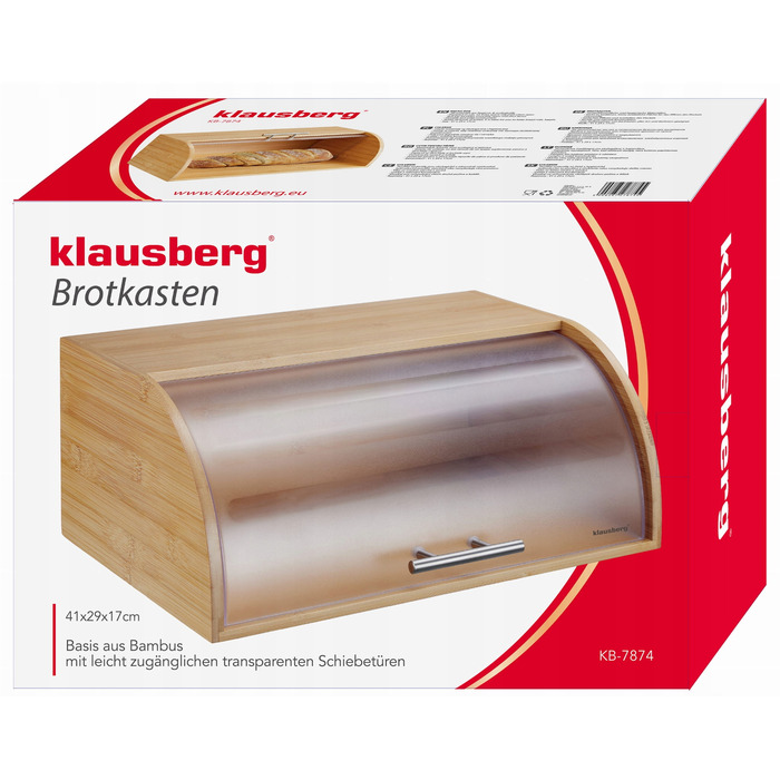 Односекційний хлібниця Klausberg, бамбук, коричневий