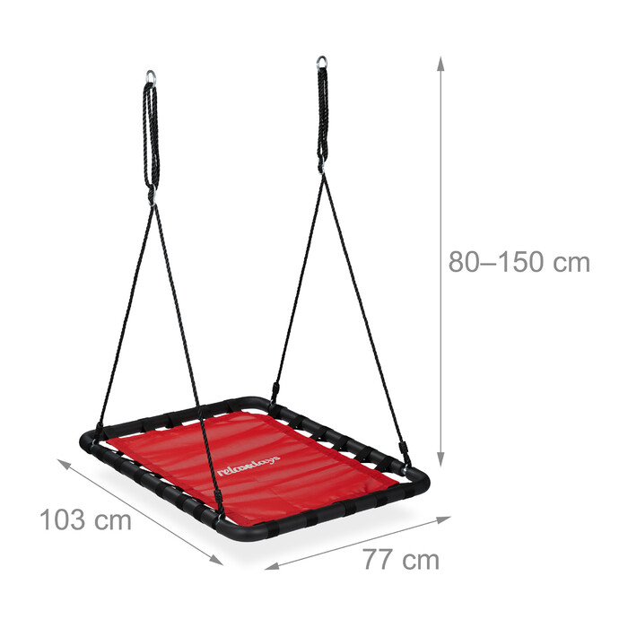 Relaxdays Corner Hanging Chair in Red