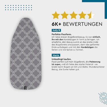 Чохол для прасувального столу Encasa XO з фетровою підкладкою та кордуванням (112x34 см), світловідбиваючий, з принтом широких зелених листя