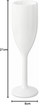 Schramm® Reusable Champagne Flutes in white, available in sets of 6, 12, 24, or 48 pieces. 150 ml capacity. Champagne glasses, sparkling wine flutes, sparkling wine goblets, stemware. Champagne glasses, capacity: 6 pieces