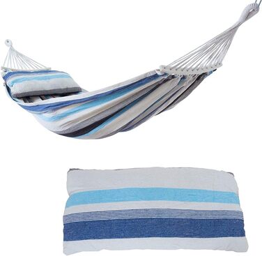 Гамак yourGEAR Bali XL з подушкою, 240x120 см, до 240 кг, бавовняний, з кріпленням (Аква)