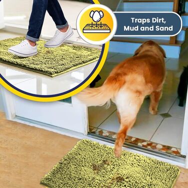 Гігроскопічний килимок Muddy Mat® з мікрофібри для дому та тварин, протиковзний та придатний для прання, жовтий, 76,2 x 48,3 см