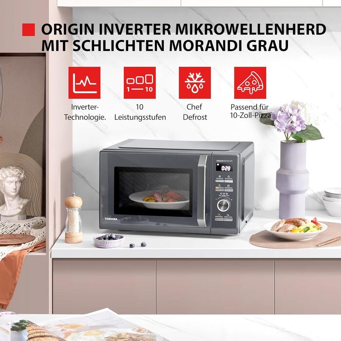 Мікрохвильова піч Toshiba MW2-MM20PF(BK) 20L, 800W, чорна | З функцією розморожування та LED-підсвічуванням