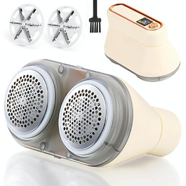 Електрична машинка для видалення ворсу OKYUK з подвійним лезом та LED-дисплеєм – для одягу та меблів, швидко та ефективно, з набором змінних лез