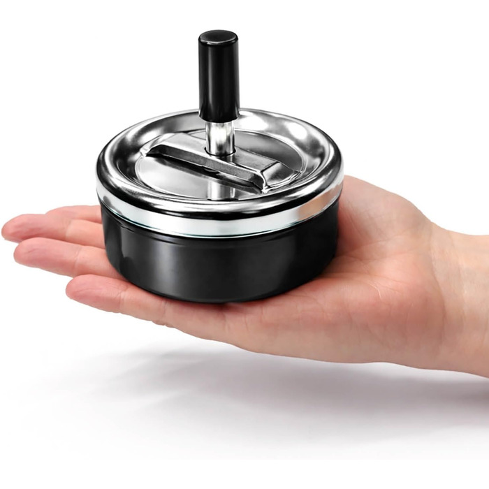 Попільничка металева com-four® 6x з нержавіючої сталі, Windaschenbecher, Ø 11 см (2 шт., чорна)