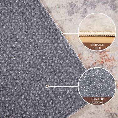 Теплый ковер для гостиной, спальни, столовой, нескользящий, мягкий ковер с коротким ворсом, абстрактный серый стильный ковер для легкой чистки (Абстрактный серый, 160 x 200 см).