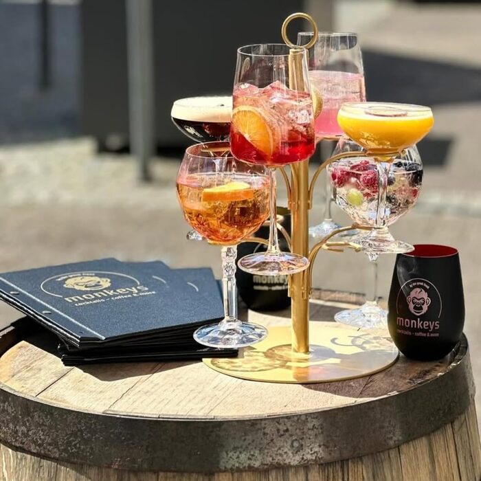 Стійка для коктейлів SpritzUpYourLife: 8 келихів, Aperol, Sarti Rosa, вечірка, подарунок (золото)