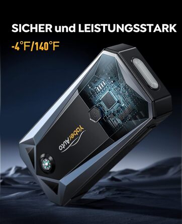 Портативний пусковий пристрій YaberAuto YA50 3000A з LCD-дисплеєм та LED-ліхтариком (4500A, 21800mAh) - для бензинових та дизельних двигунів до 7.0L