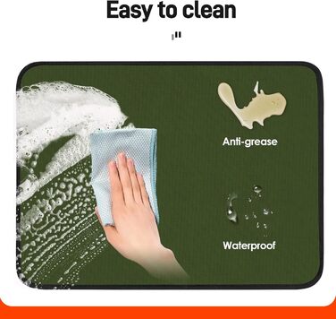 Термостійкий килимок 40 x 45 см, 1 мм - захист від нагріву для фритюрниці, вогнестійкий килимок для кухонних стільниць, масло- та водовідштовхувальний, легко миється, 1 шт. (Зелений, 30x45x0.1 см)