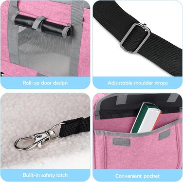 Переноска для тварин ALLSOPETS з колесами для котів та собак, схвалена для авіаперельотів, з висувним ручками, знімними колесами та плечовим ременем, рожева