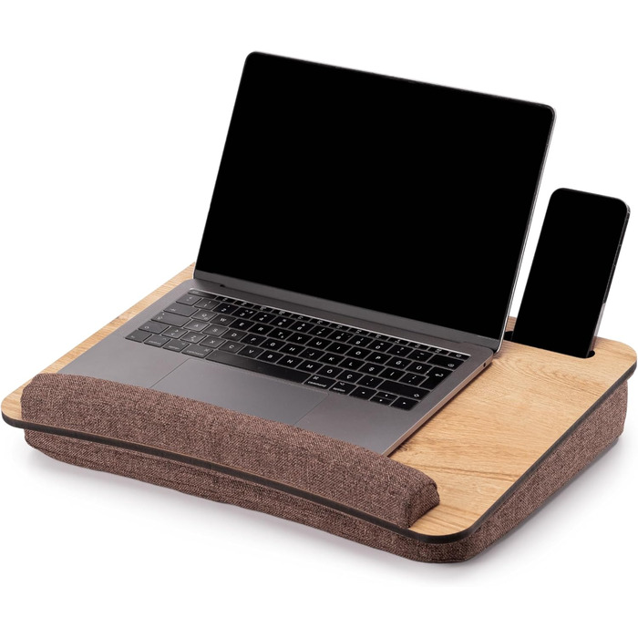 Підставка для ноутбука Vigo Wood з подушкою, портативна, для дому та офісу, з м'якою підкладкою для зап'ястя, для ноутбуків та планшетів (горіх) (Meson)
