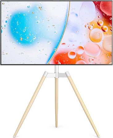 Adjustable TV Stand Tripod - Fits 32-65 inch TVs, VESA 400x400mm, 35kg Weight Capacity, Beige
