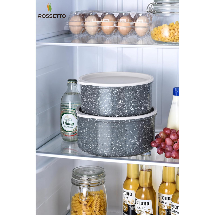 Набір посуду ROSSETTO 16 предметів: каструлі, сковороди з антипригарним покриттям, сталевий посуд для кухні