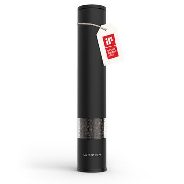 Мельниця для перцю LARS NYSØM ручна велика (28,8 см) з регульованим керамічним млинком | Мельниця для солі та перцю | 1 шт. (Carbon Black) XL | Окрема мельниця