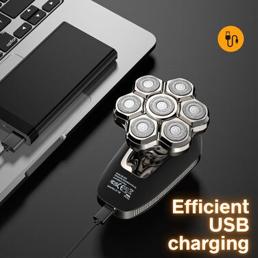 Електричний голчастий бритва BarberBoss для чоловіків з LED-дисплеєм, 5-в-1: голчастий, триммер для бороди та носа, QR-2025