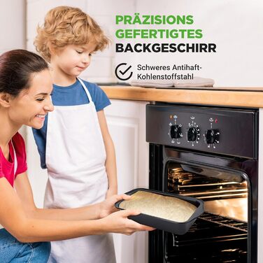 Набір форм для випічки NutriChef 4 шт. з антипригарним покриттям з вуглецевої сталі - для хліба, до 230°C, без PFOA/PFOS/PTFE