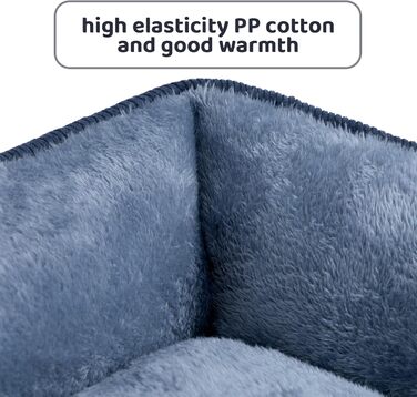 Ліжко для котів та собак Hollypet, м'яке, дихаюче, 55x45x15 см, блакитно-сіре