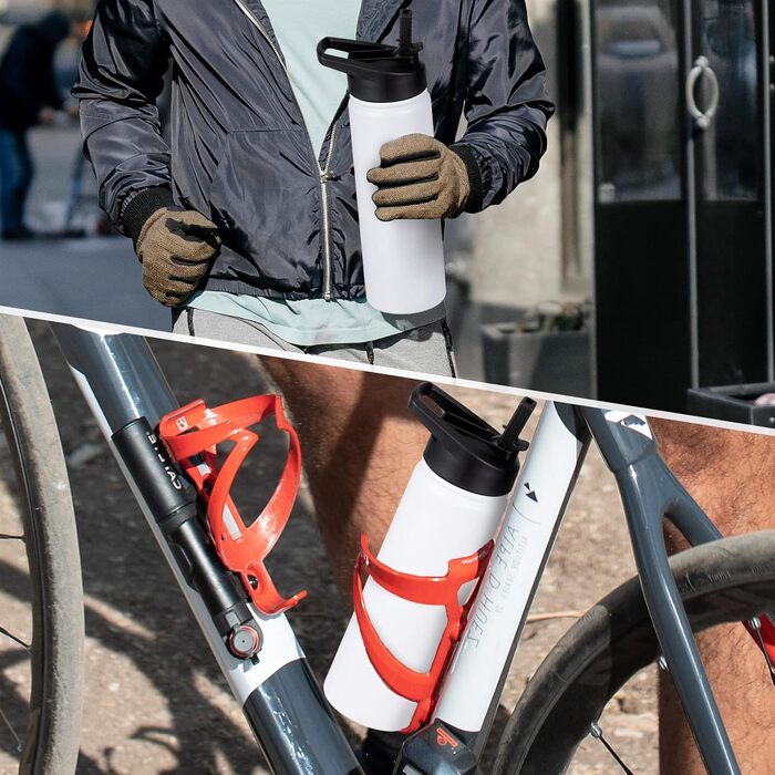 6 Sublimation Water Bottle Blanks, 680 ml, Customizable, Reusable Water Bottles, Bulk with Handle and Straw Lid, Leak-Proof and Lightweight for Sports, DIY Gift, White