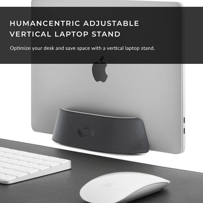 HumanCentric Adjustable Laptop Stand & Dock - Leather - for MacBook Pro & Laptops (0.5-1.5