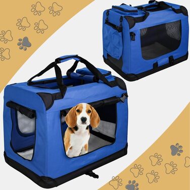 Складана переносна сумка-переноска для собак та котів Petigi (M, 60x42x45 см, блакитна)