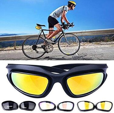 Polarized Driving Riding Lens Sunglasses with 4 Lenses for Motorcycle Bicycle Outdoor Activity Sport Hunting Military