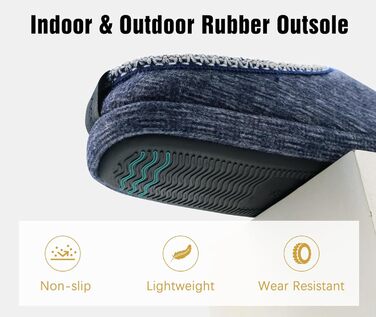 COFACE Чоловічі пантолети з м'якою піною Memory Foam, зручні шльопанці для дому та вулиці (Темно-синій, 47 EU)