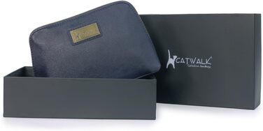 Сумка-косметичка Catwalk Collection Emma (Блакитна) - шкіряна, середнього розміру для ручної сумки