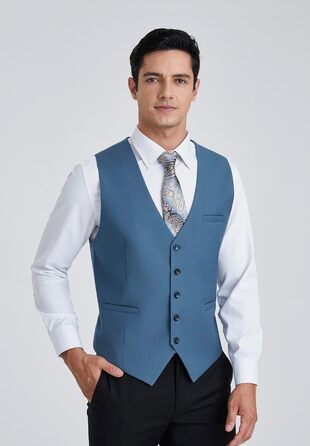 Чоловіча жилетка Enision для ділового стилю та вечірніх подій, однотонна жилетка з кишенями, розміри XS-4XL, колір: морський/блакитний