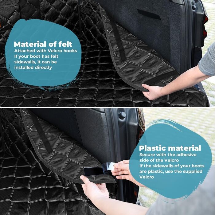 Захисна ковдра для собак у багажник авто KYG, 215x110 см, чорна, водовідштовхувальна, антиковзаюча