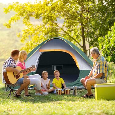 Намет кемпінговий 3-місний UNP Campingzelt водонепроникний, вітростійкий, з тентом від дощу, легкий у встановленні, портативний купольний намет для кемпінгу (Вертикальний, 3)