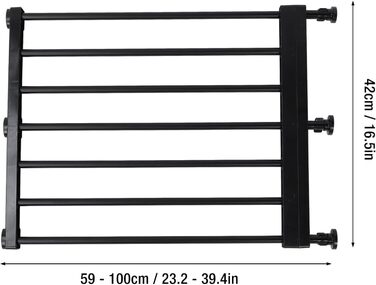 Металеве розширюване перегородка для собак, захисне перегородка для дітей, чорний колір, висота 42 см