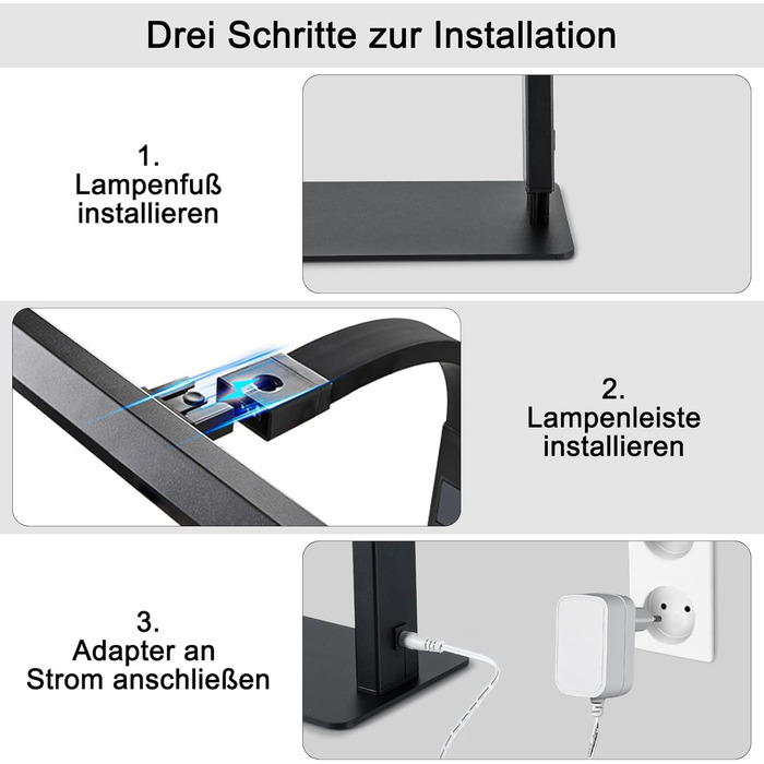 LED лампа настільна диммируемая 12W для офісу, дому та навчання, захист очей, світло дня, гнушийна шийка, 5 кольорів, плавне регулювання яскравості