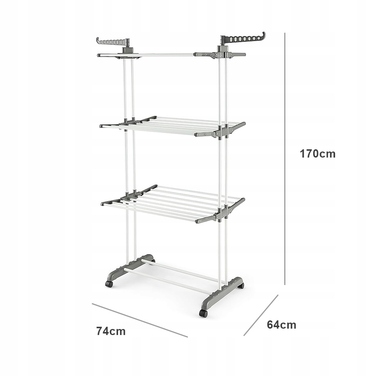 Велика вертикальна сушарка для одягу та білизни, підлогова, складна, розмір XXL