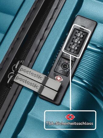 Набір ультралегких валіз Pactastic з жорстким корпусом, 3 предмети, Turquoise Metallic