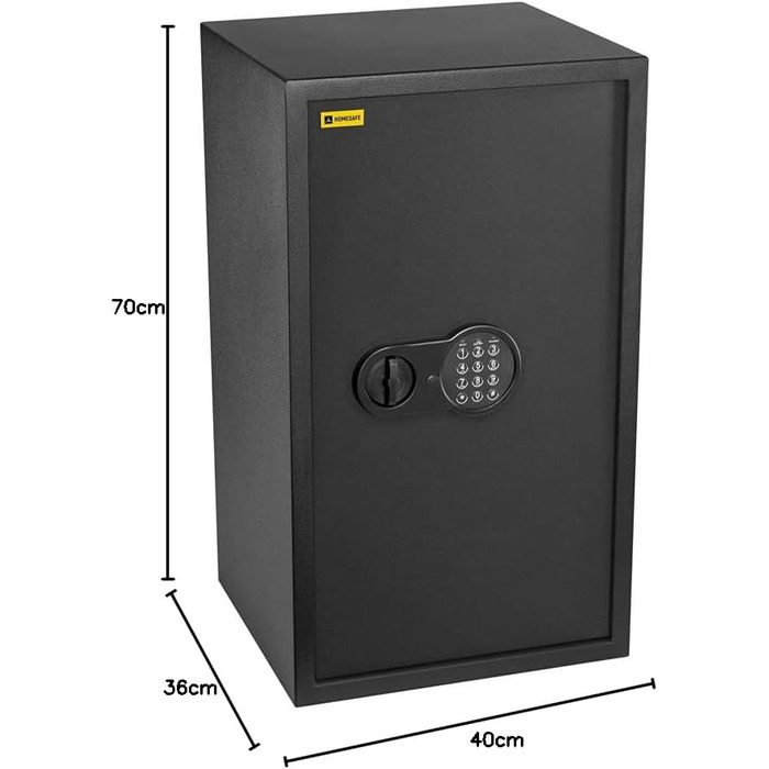 Міцний сейф HomeSafe HV24E з електронним замком: для дому, документів, грошей, прикрас, ноутбука (20x44x38 см)