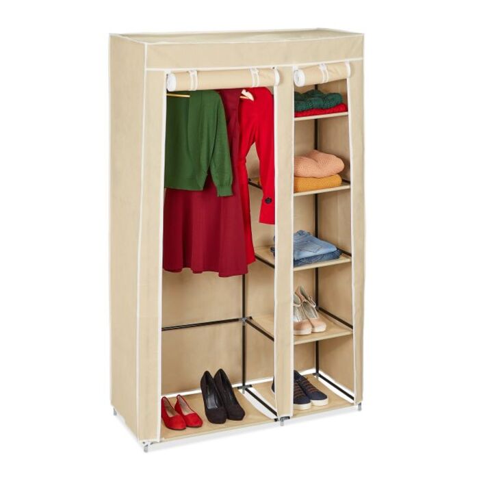 Large Fabric Storage Closet with Hanging Rod