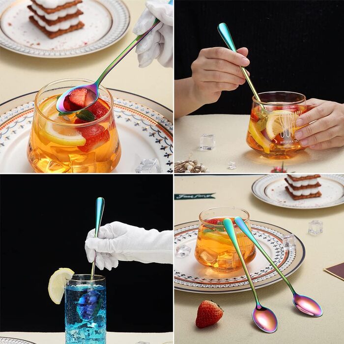 Набір ложок HOMQUEN: кавові, для коктейлів, чайні, з нержавіючої сталі, 8 шт. (сріблясті)